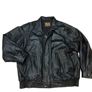 RedHead Black Leather Bomber Jacket